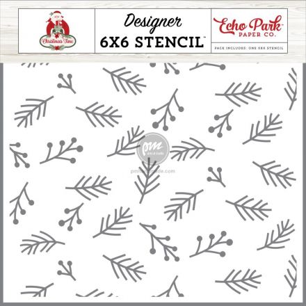 Khuôn vẽ Stencil mẫu cành thông