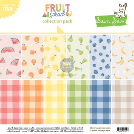 12 tờ paper pad in 2 mặt mẫu trái cây 12x12 inch