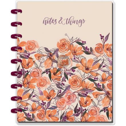 Sổ ghi chú bìa hồng in hoa size 18x23 cm