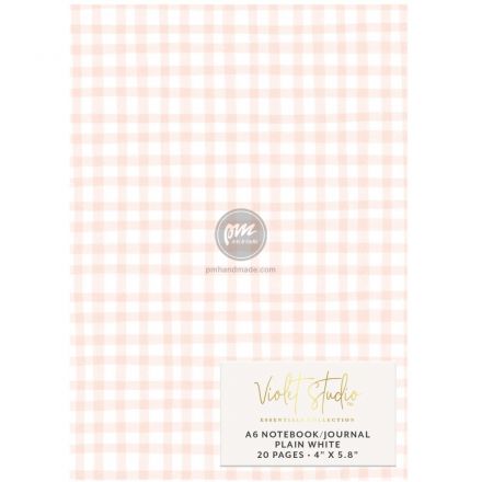 Sổ ghi chú caro hồng giấy trắng trơn A6