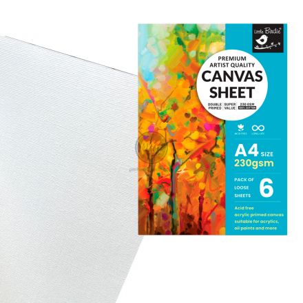 Xấp 6 tờ canvas size a4 230gsm 100% cotton