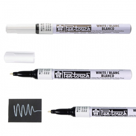 Bút Sakura pen touch fine point màu trắng, bút lông màu trắng
