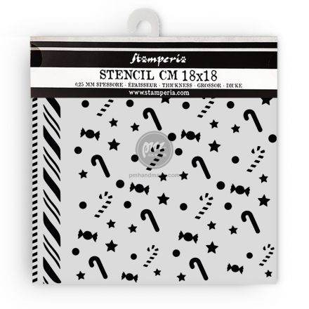 Stencil mẫu Candy Christmas Candycanes Pattern