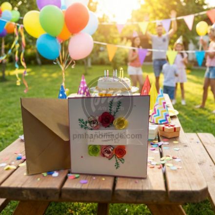 Thiệp hoa chúc mừng sinh nhật handmade