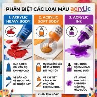 Phân biệt màu Acrylic Heavy Body, Soft Body và Ink